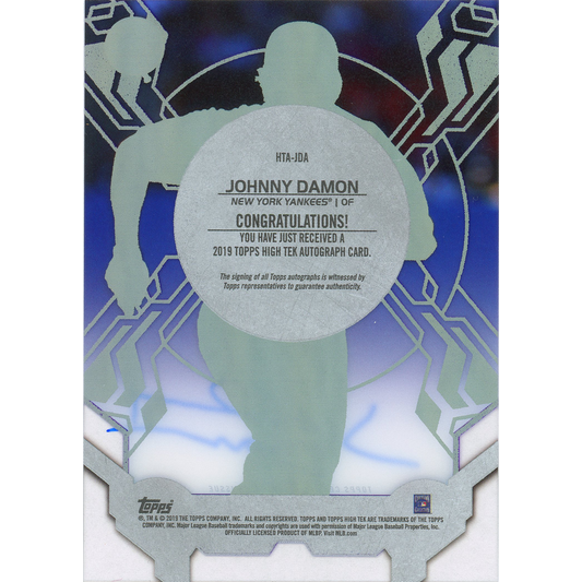 2019 Topps High Tek Johnny Damon Autograph