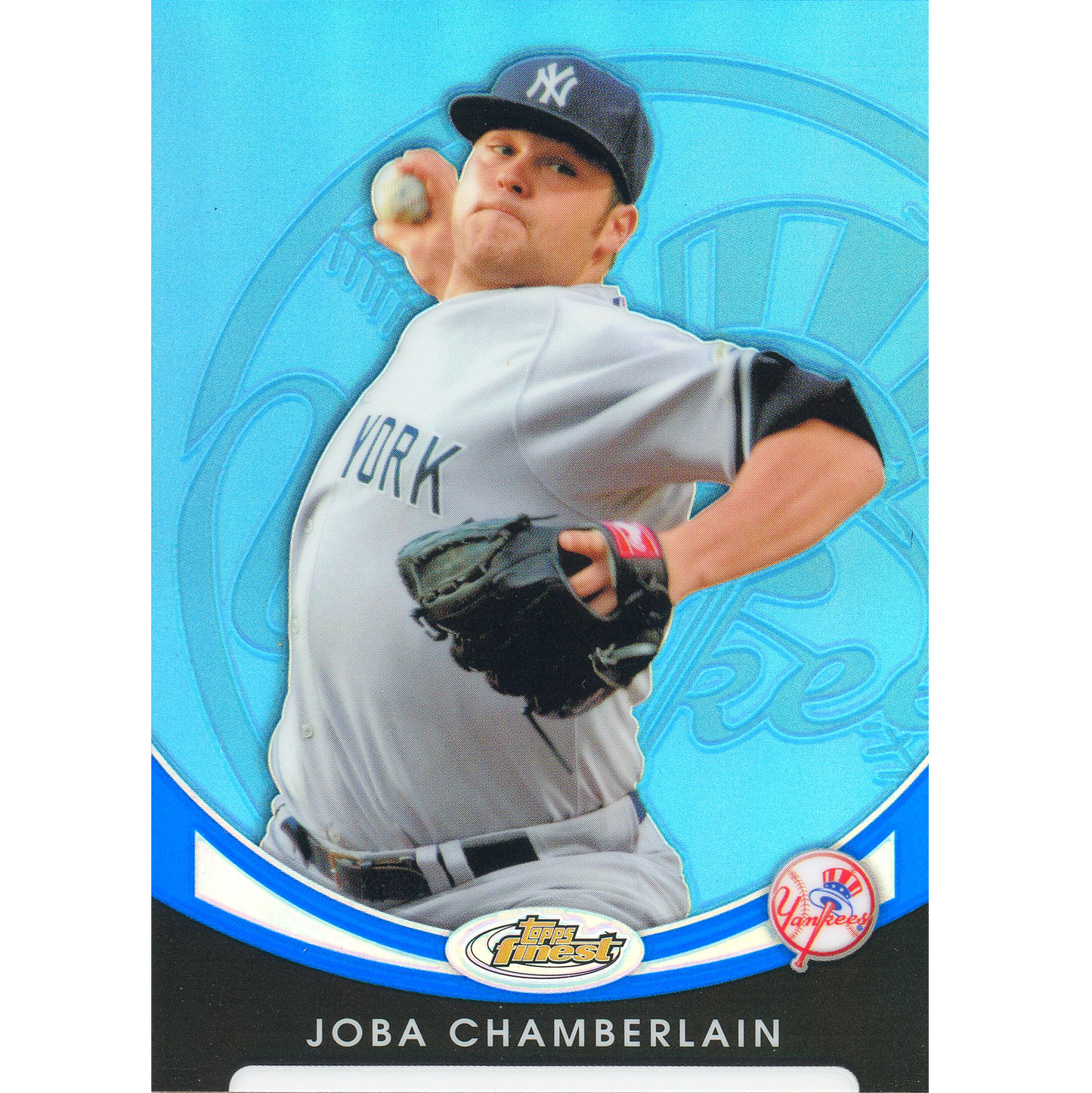 2010 Topps Finest Joba Chamberlain (Blue Refractor)
