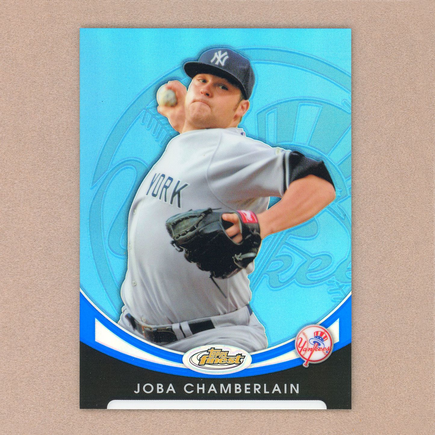 2010 Topps Finest Joba Chamberlain (Blue Refractor)