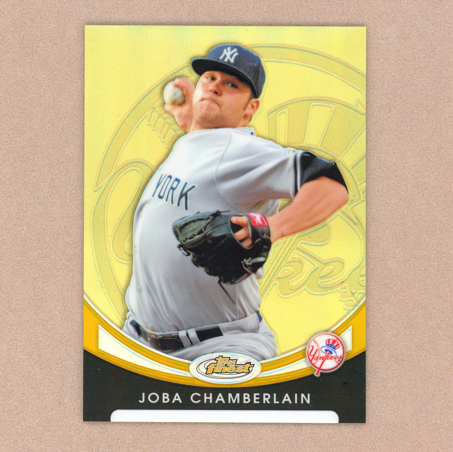 2010 Topps Finest Joba Chamberlain (Gold Refractor)