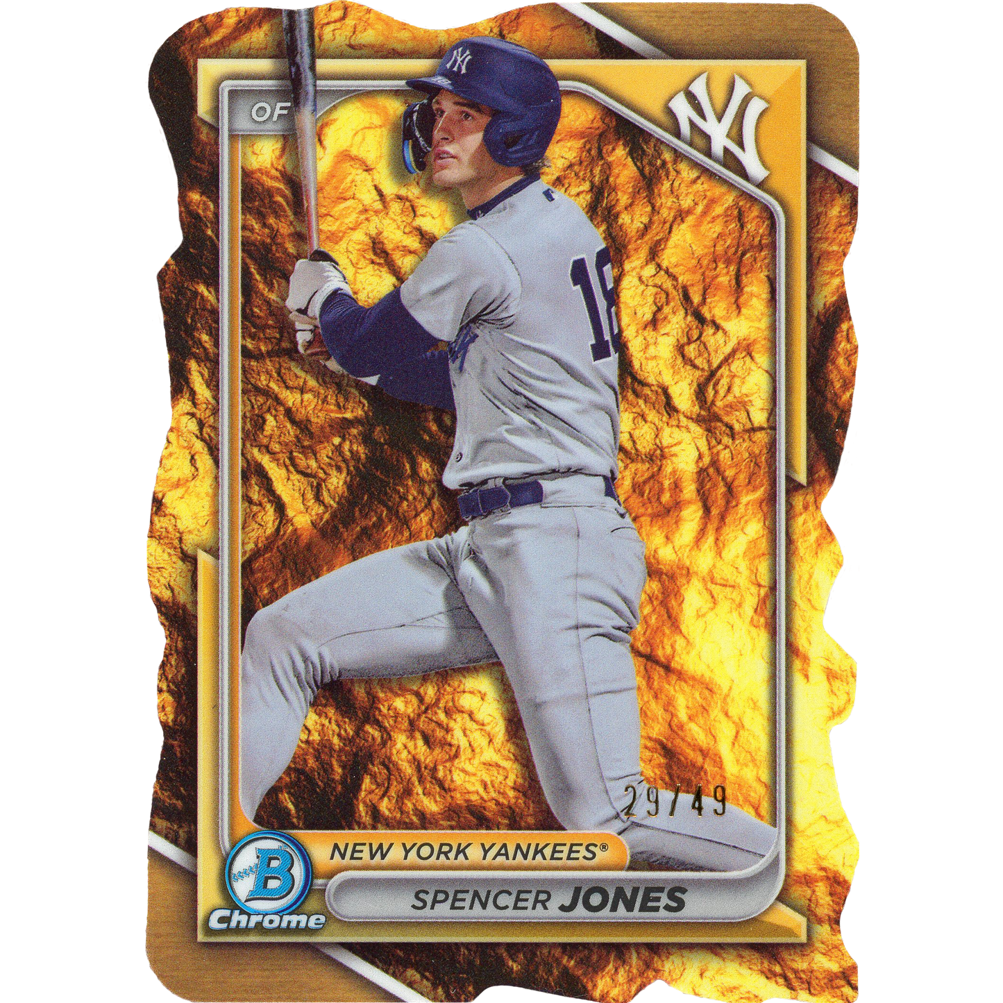 2024 Bowman Spencer Jones Chrome Prospect Die-Cut Variation