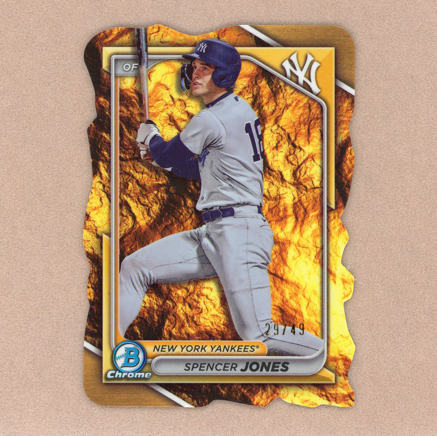 2024 Bowman Spencer Jones Chrome Prospect Die-Cut Variation