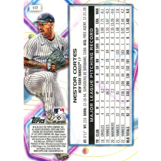 2023 Topps Cosmic Chrome Nestor Cortes (Black Eclipse)