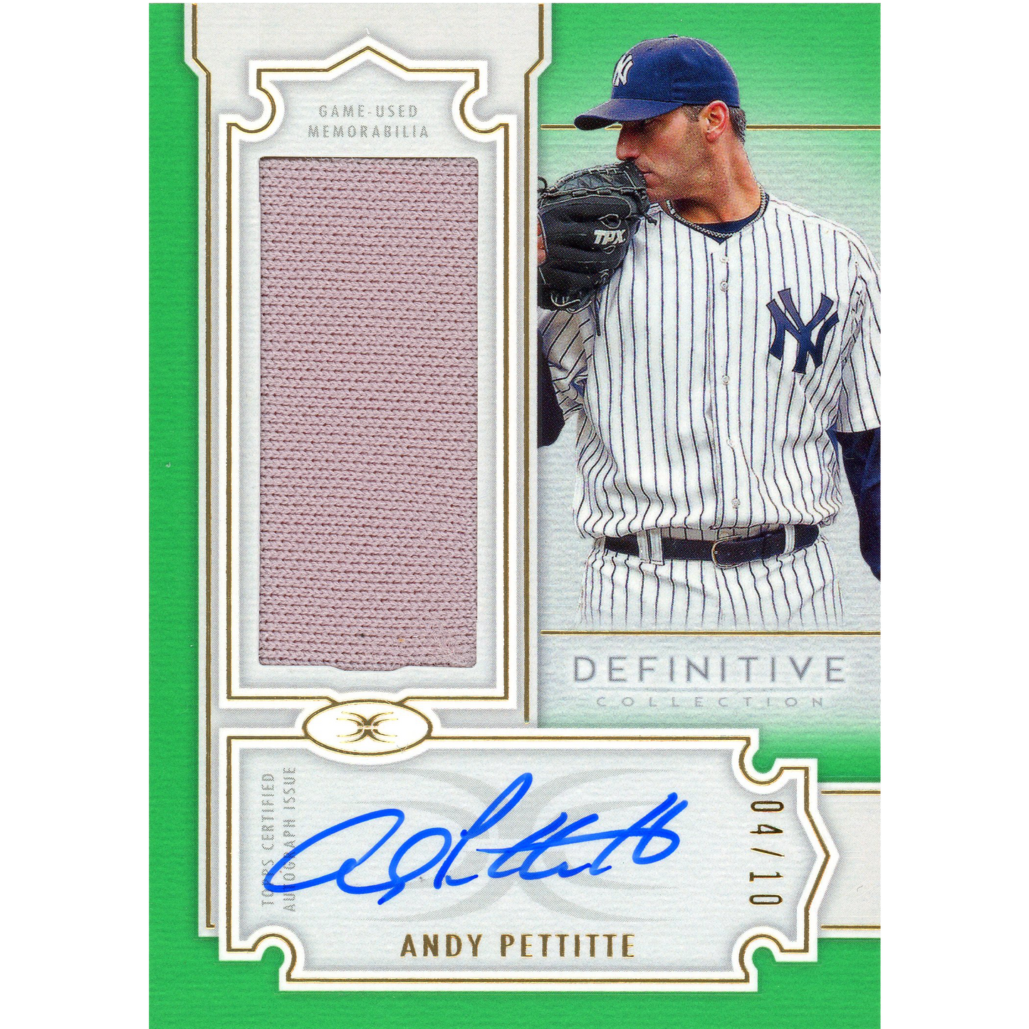 2020 Topps Definitive Andy Pettitte Autograph Relic (Green)