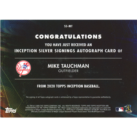 2020 Topps Inception Mike Tauchman Autograph (Silver Ink)