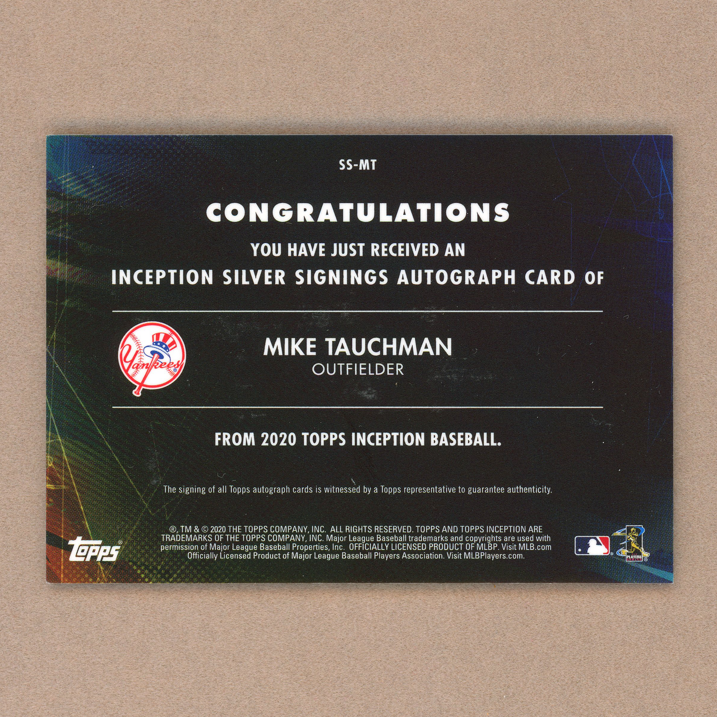 2020 Topps Inception Mike Tauchman Autograph (Silver Ink)