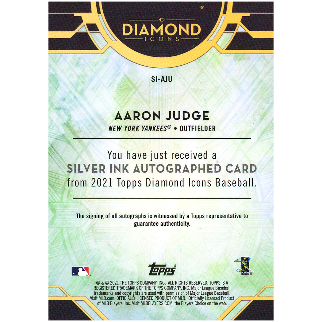 2021 Topps Diamond Icons Aaron Judge Silver Ink Autograph (Purple)