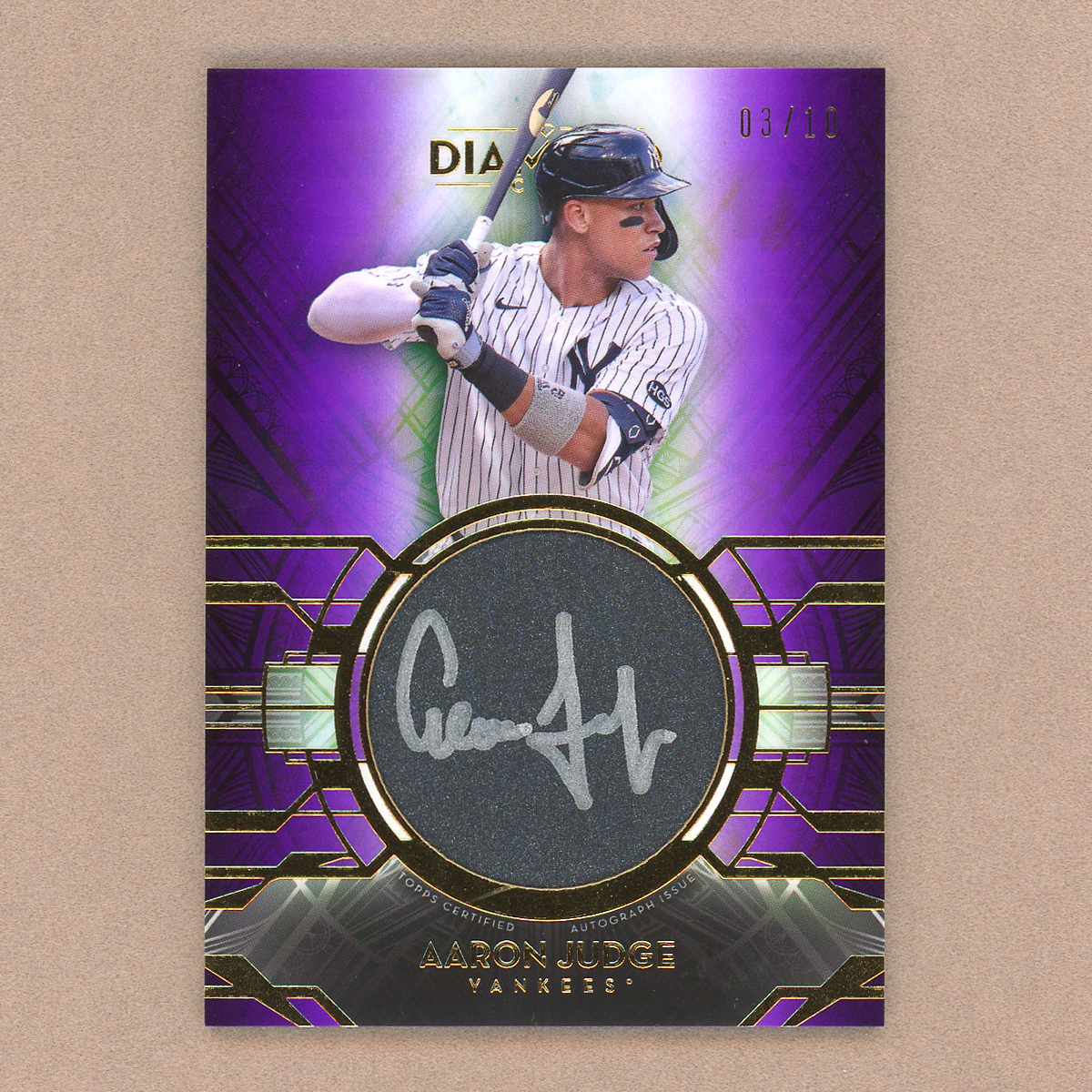 2021 Topps Diamond Icons Aaron Judge Silver Ink Autograph (Purple)