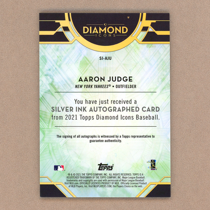 2021 Topps Diamond Icons Aaron Judge Silver Ink Autograph (Purple)