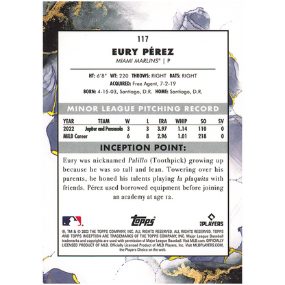 2023 Topps Inception Eury Perez RC (Green)