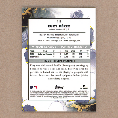 2023 Topps Inception Eury Perez RC (Green)