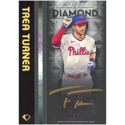 2023 Trea Turner Diamond Icons Black PolychromatINK Autograph (Gold Ink)