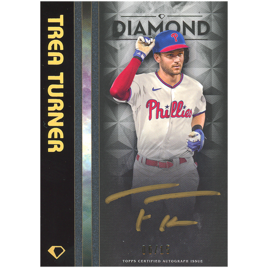 2023 Trea Turner Diamond Icons Black PolychromatINK Autograph (Gold Ink)