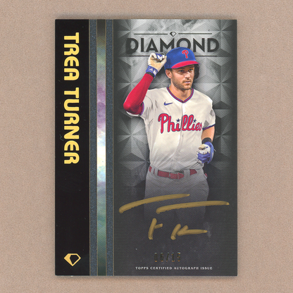 2023 Trea Turner Diamond Icons Black PolychromatINK Autograph (Gold Ink)
