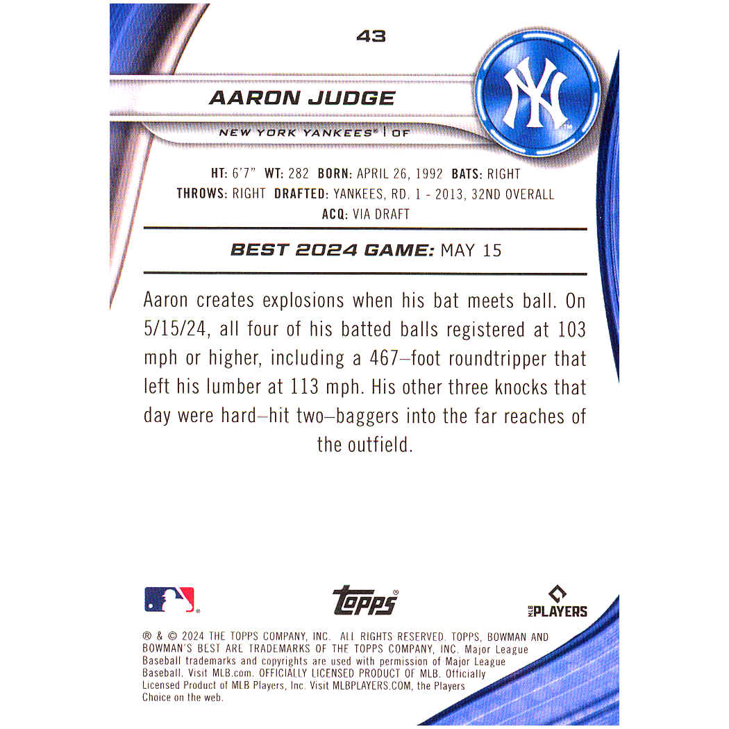 2024 Bowman's Best Aaron Judge (Purple)