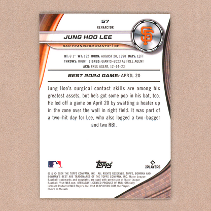 2024 Bowman's Best Jung Hoo Lee RC (Refractor)