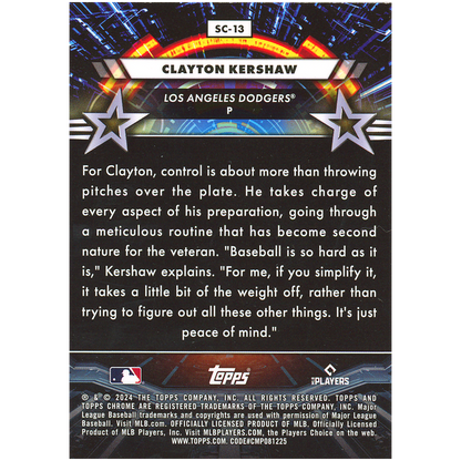 2024 Topps Cosmic Chrome Clayton Kershaw Star Command