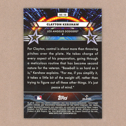 2024 Topps Cosmic Chrome Clayton Kershaw Star Command