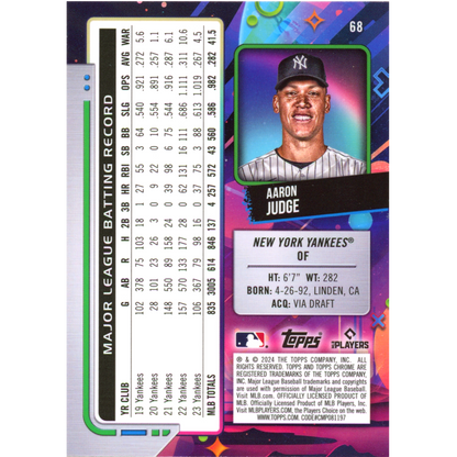 2020 Topps Cosmic Chrome Aaron Judge (Nucleus)