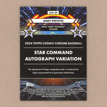 2024 Topps Cosmic Chrome Andy Pettitte Autograph