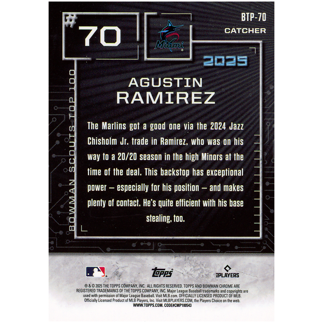 2025 Bowman Agustin Scout's Top 100 (Gold)