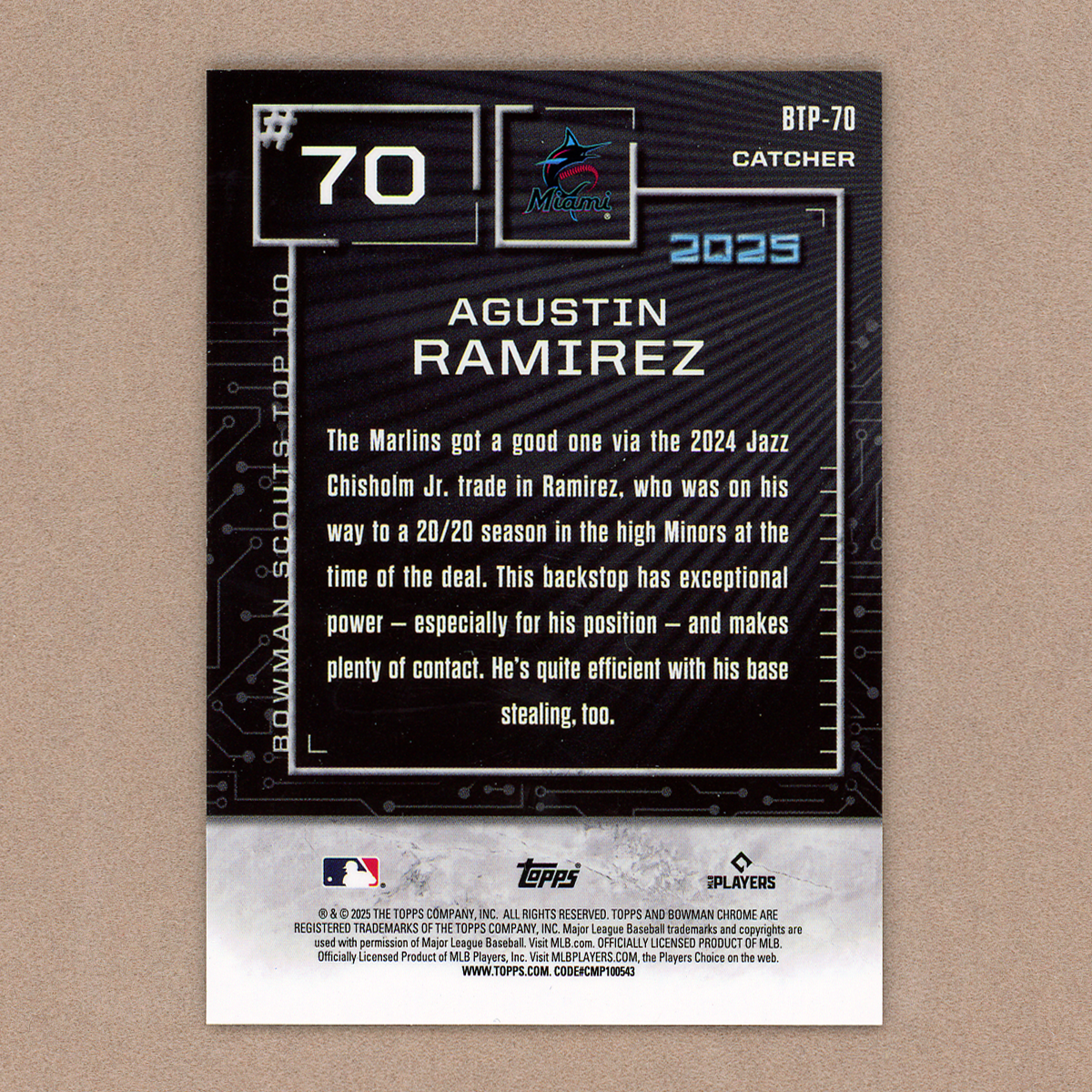 2025 Bowman Agustin Scout's Top 100 (Gold)