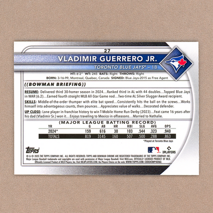 2025 Bowman Chrome Vladimir Guerrero Jr. (Mojo)