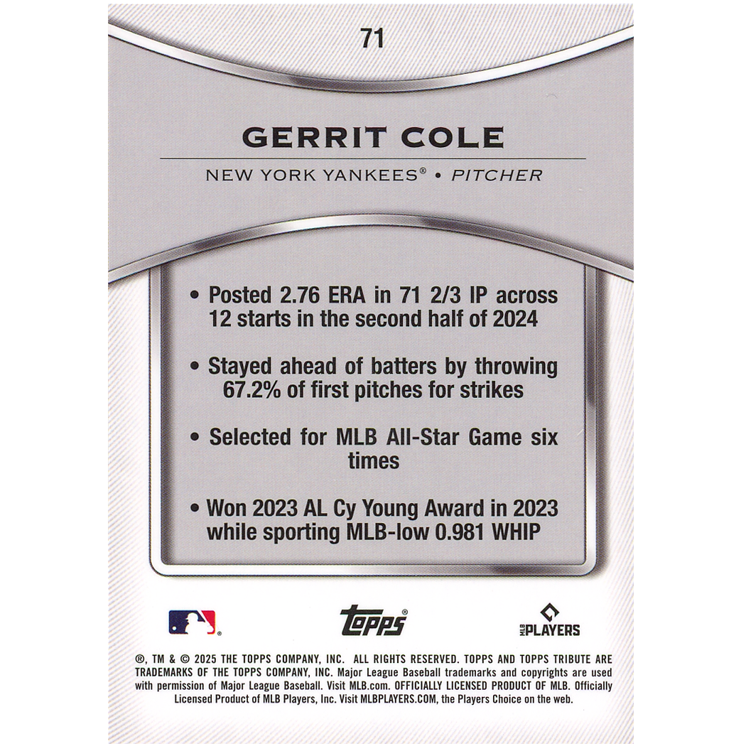 2025 Topps Tribute Gerrit Cole