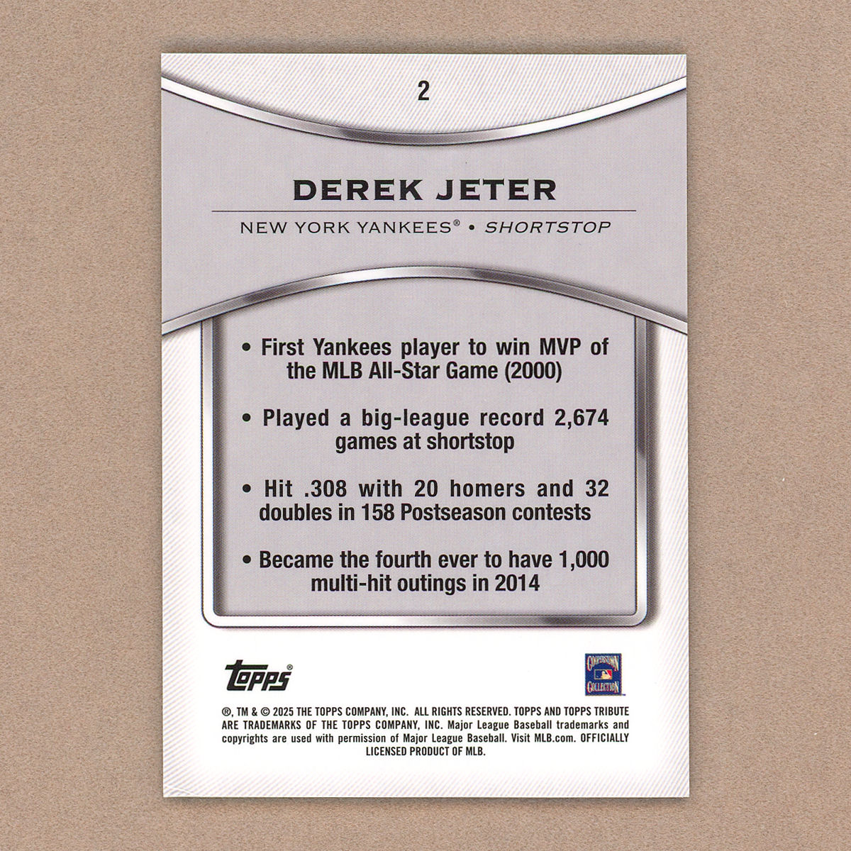 2025 Topps Tribute Derek Jeter