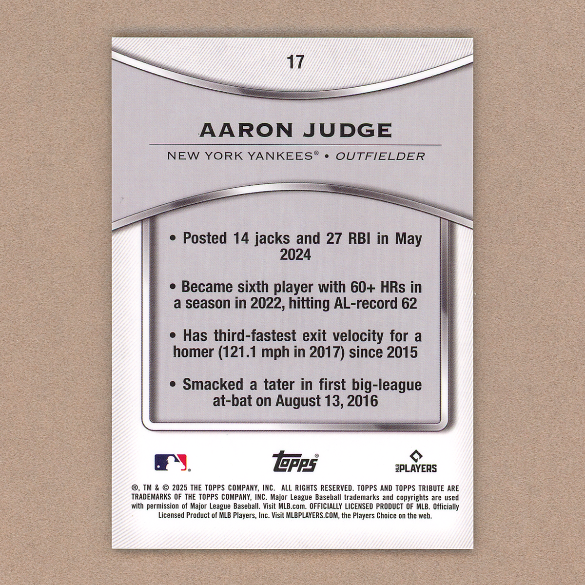 2025 Topps Tribute Aaron Judge