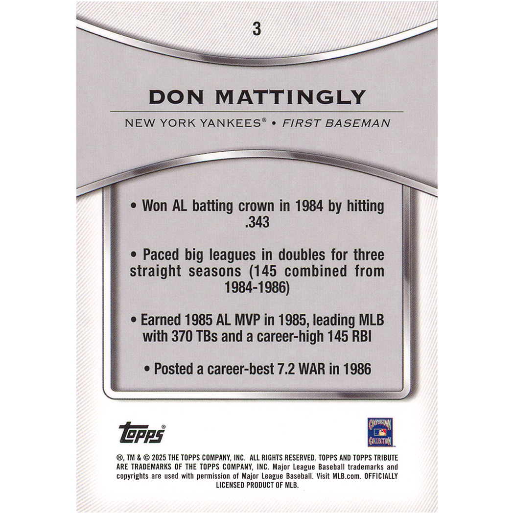 2025 Topps Tribute Don Mattingly