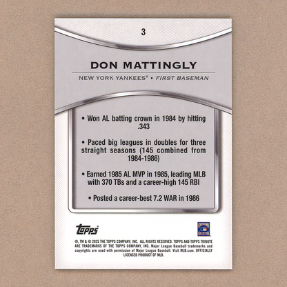 2025 Topps Tribute Don Mattingly