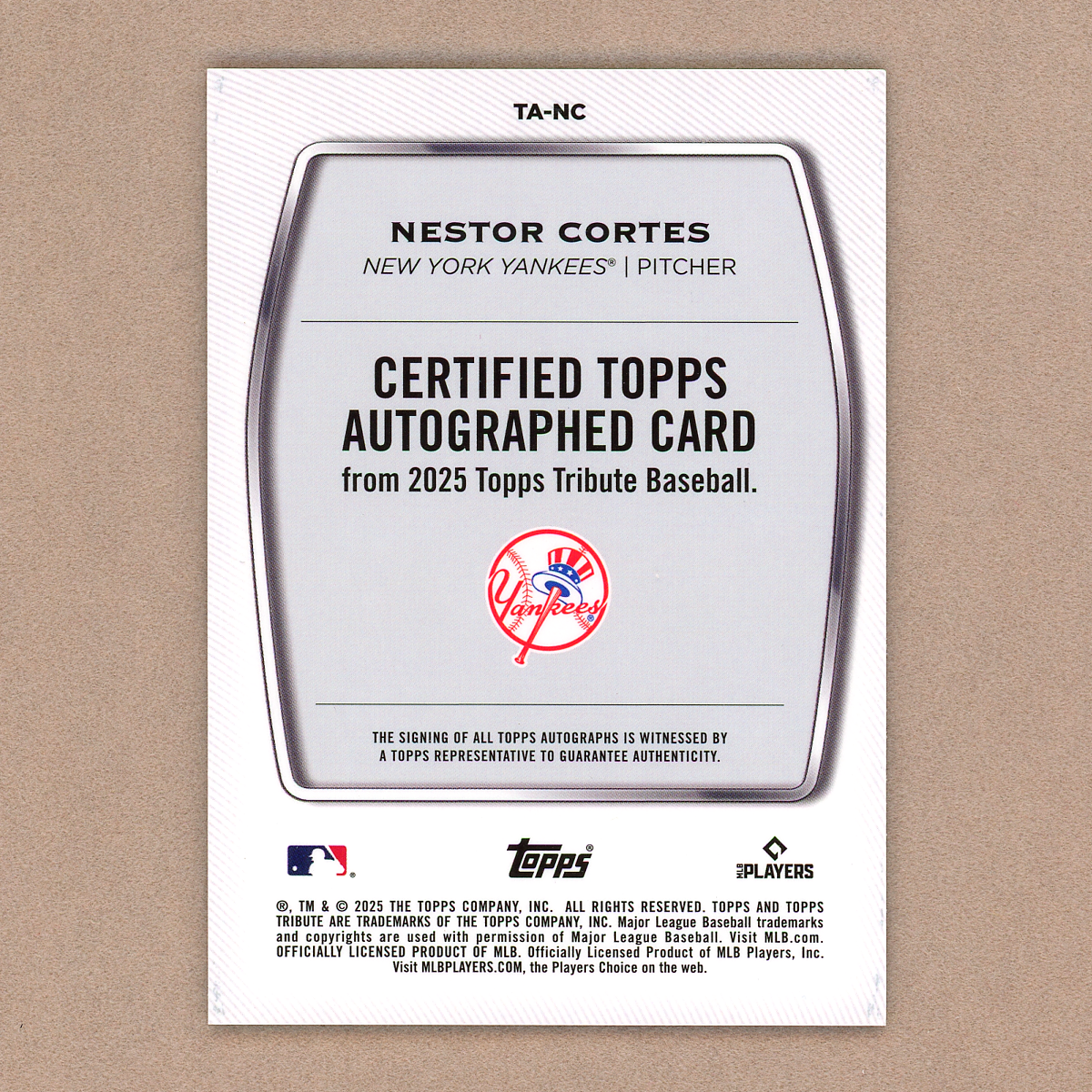 2025 Topps Tribute Nestor Cortes Autograph (Green)