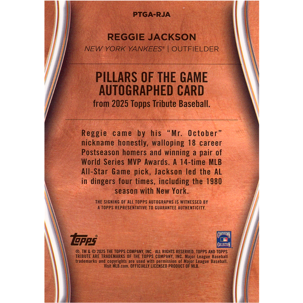 2025 Topps Tribute Reggie Jackson Pillars of the Game Autograph (Green)