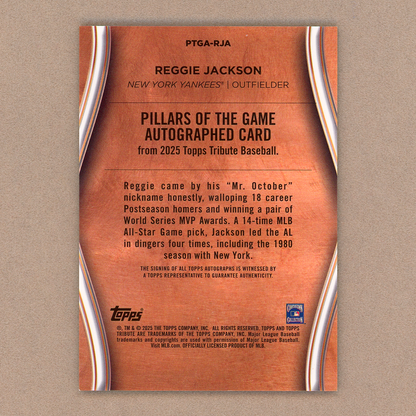 2025 Topps Tribute Reggie Jackson Pillars of the Game Autograph (Green)