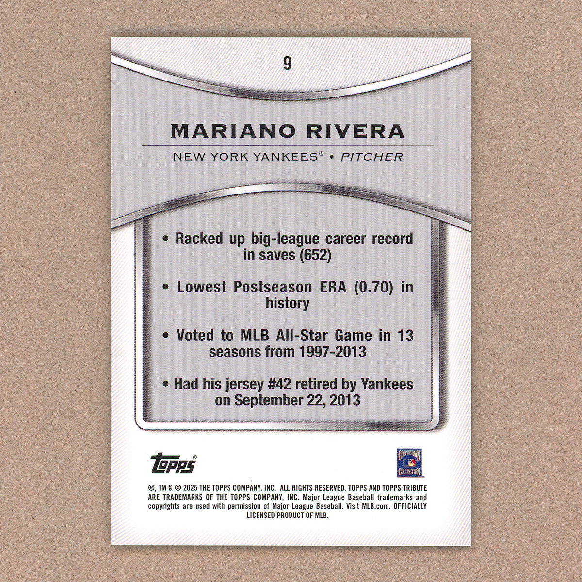 2025 Topps Tribute Mariano Rivera