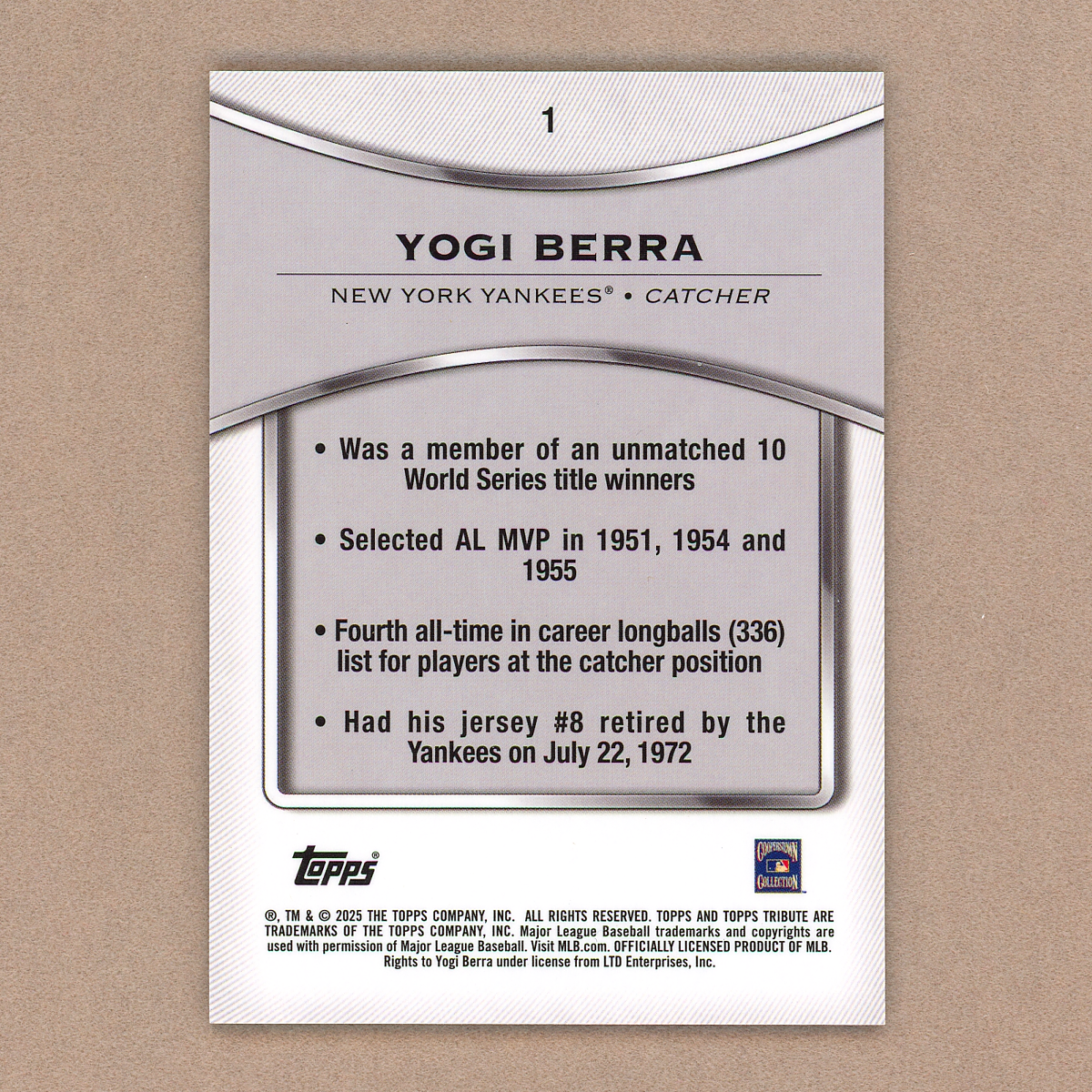 2025 Topps Tribute Yogi Berra